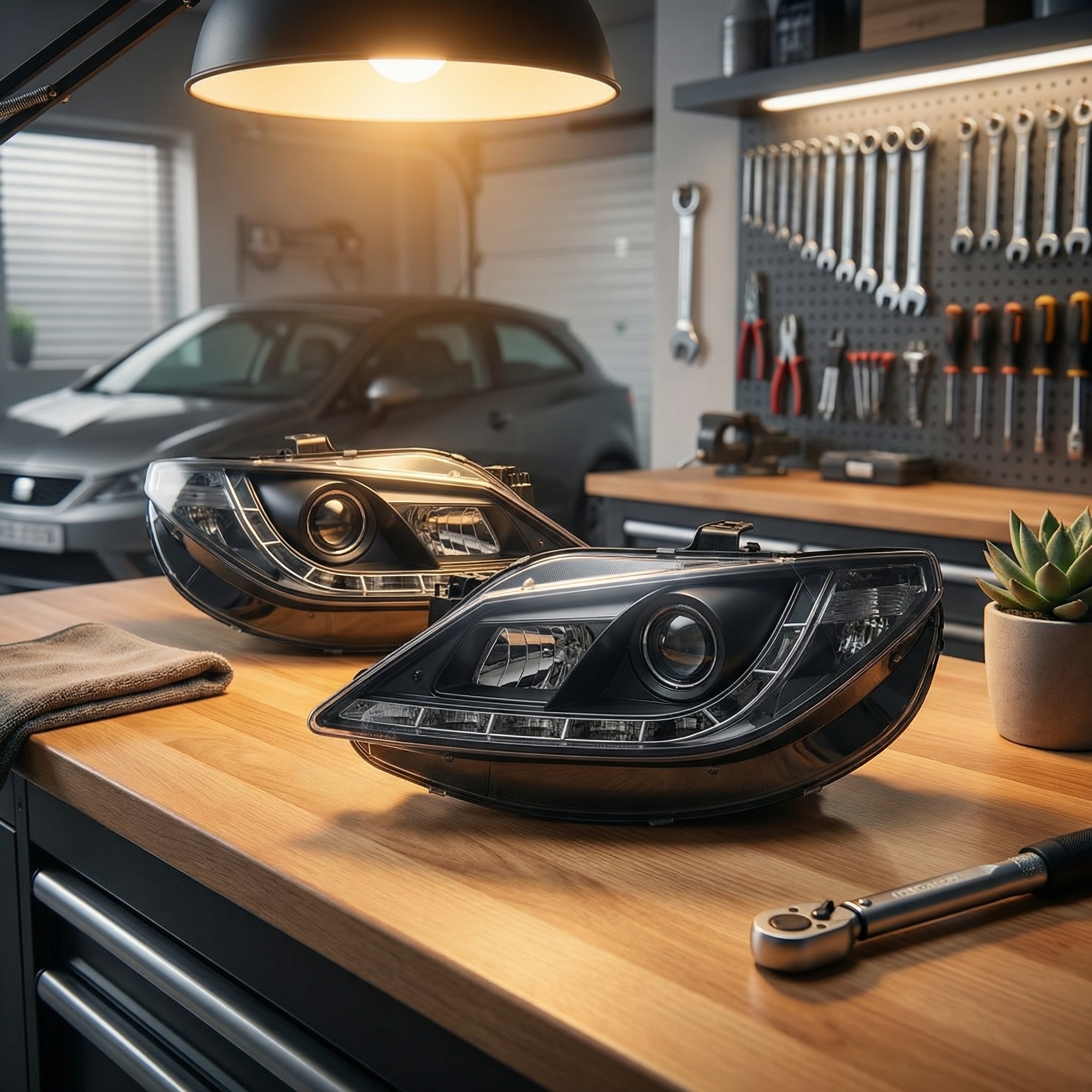 Koplampen met parkeerlicht geschikt voor Seat Ibiza 6J 06 08-12 zwart