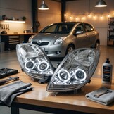 Koplampen geschikt voor Toyota Yaris 06-09 Angel Eyes chroom