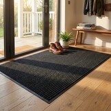 Deurmat - droogloopmat - 120 x 180 cm – geribbeld - zwart