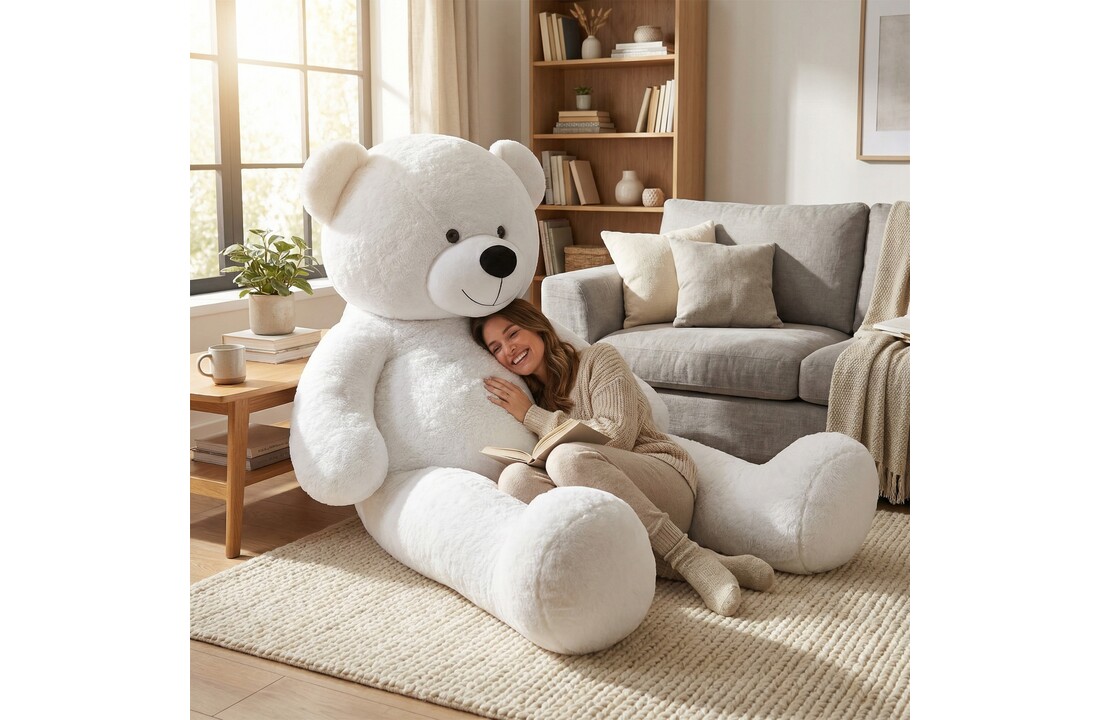 Grote knuffelbeer 2,2 meter wit 220 cm XXL