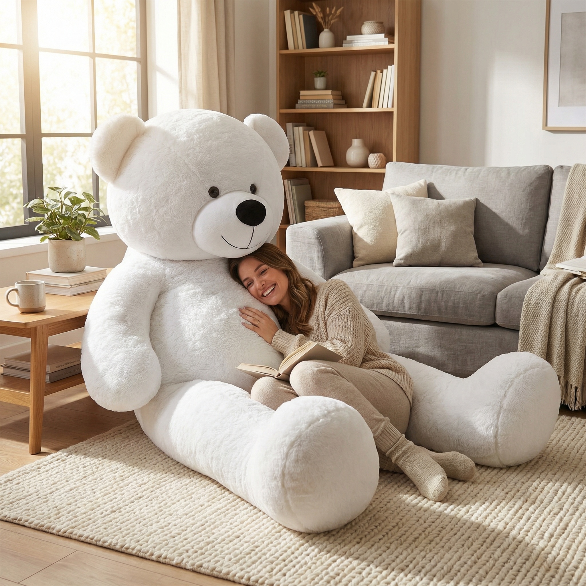 Grote knuffelbeer 2,2 meter wit 220 cm XXL