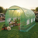 Tuinkas 4 x2,5x2 meter - 10m2 - metalen frame - klamboe ramen