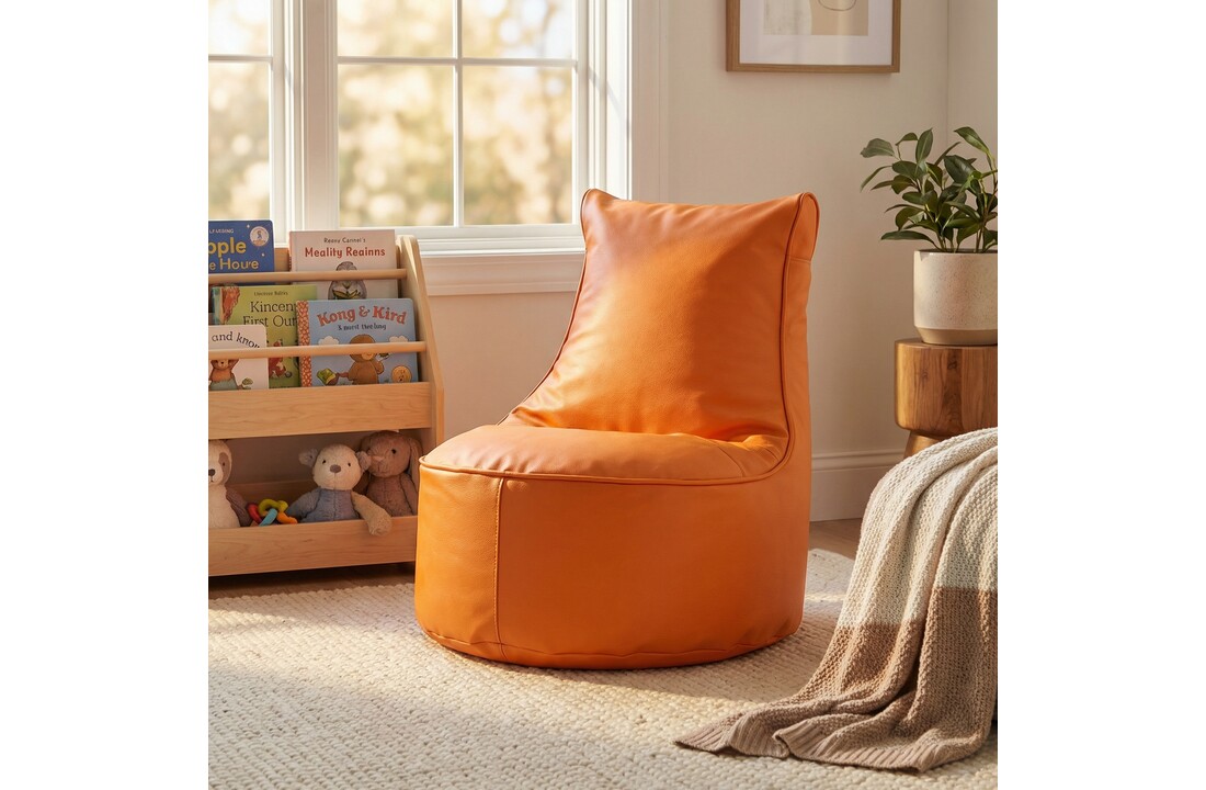 Zitzak kind 75cm oranje kunstleer