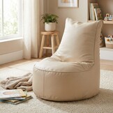 Zitzak kind 75cm beige kunstleer