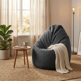 Zitzak fauteuil donkergrijs- loungestoel zitkussen relaxkussen