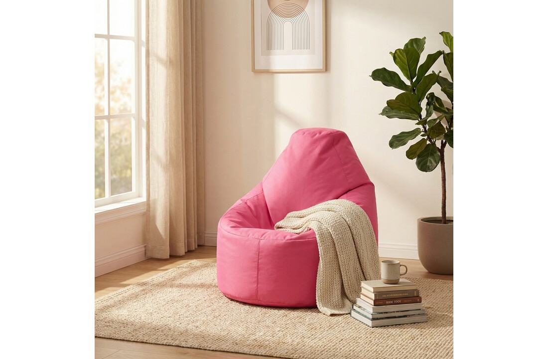Zitzak fauteuil roze- loungestoel zitkussen relaxkussen