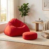 Zitzak Fauteuil XXL rood - Loungestoel Zitkussen Relaxkussen