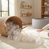 Ballenbak ballen transparant (70mm) 100 stuks