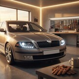 Koplampen met parkeerlicht geschikt voor Skoda Octavia 2 03 04-08 zwart