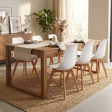 Eetkamerstoelen KITO - set van 6 eettafel stoelen - wit