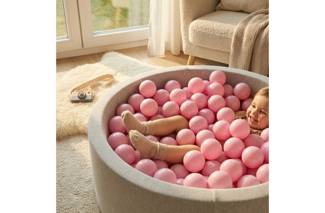 Ballenbak ballen poeder roze (70mm) 500 stuks