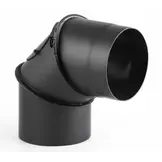 Kachelpijp - bocht - 90 graden - 2mm staal - Ø 130 mm - zwart