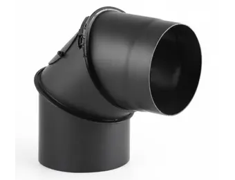 Kachelpijp - bocht - 90 graden - 2mm staal - Ø 150 mm - zwart