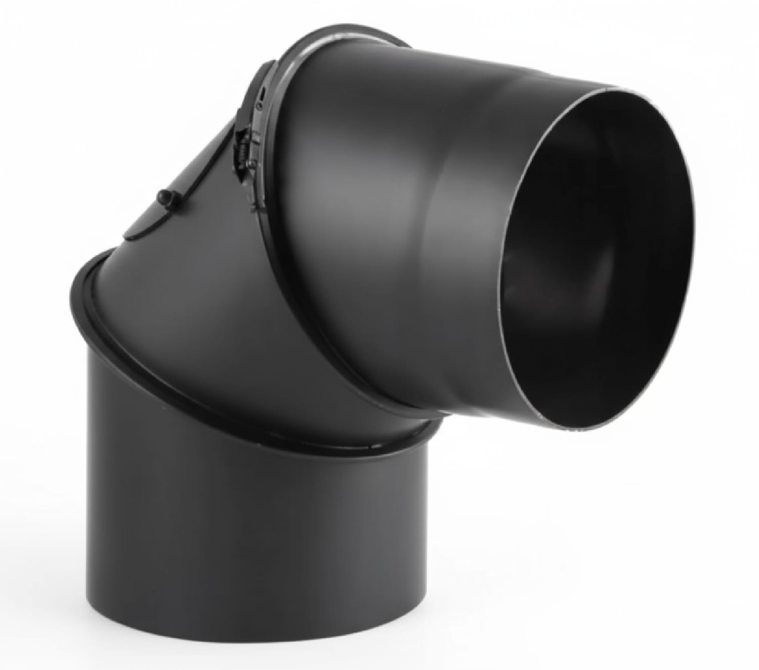 Kachelpijp - bocht - 90 graden - 2mm staal - Ø 150 mm - zwart