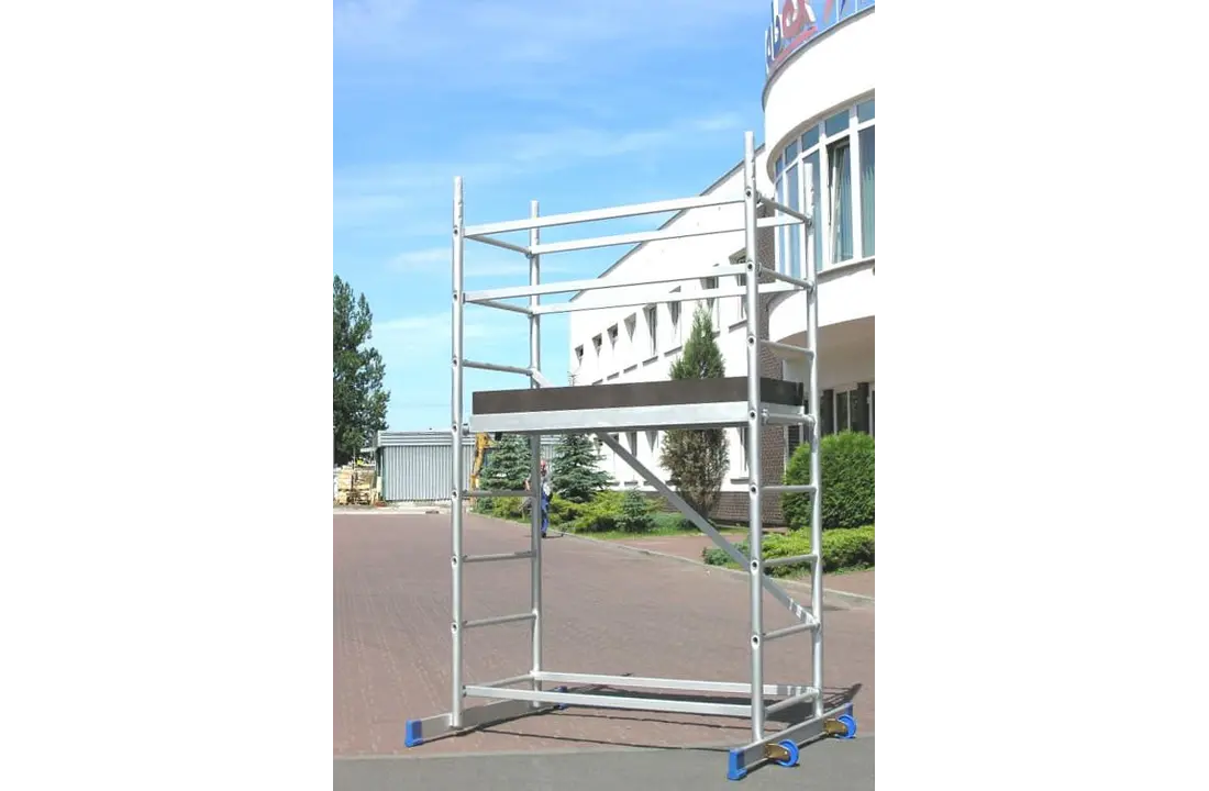 Aluminium rolsteiger - 4,20 m werkhoogte - verrijdbare steiger