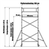 Rolsteiger - 75x180 cm - aluminium - werkhoogte 5,4 m