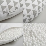 Voedingskussen - 100% katoen - witte/grijze driehoeken - 145 cm