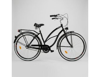 Damesfiets - beach cruiser - 28" - 3 versnellingen - zwart