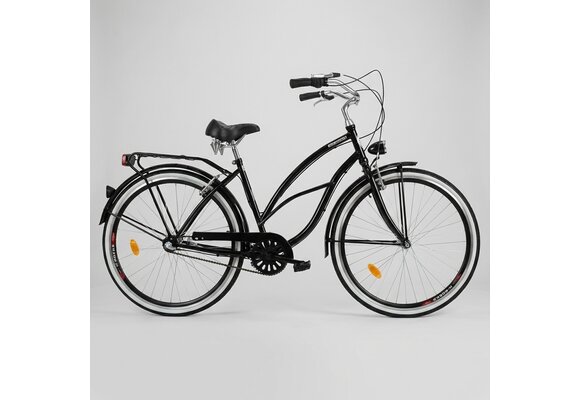 Damesfiets - beach cruiser - 28" - 3 versnellingen - zwart