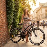 Damesfiets - beach cruiser - 28" - 3 versnellingen - zwart