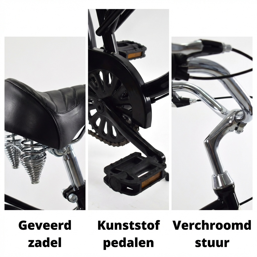 Damesfiets - beach cruiser - 28" - 3 versnellingen - zwart