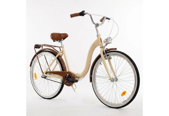 Vouwfiets - 28 inch - met 3 versnellingen - alu - crème bruin