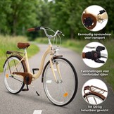 Vouwfiets - 28 inch - met 3 versnellingen - alu - crème bruin