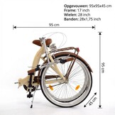 Vouwfiets - 28 inch - met 3 versnellingen - alu - crème bruin