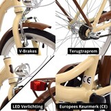 Vouwfiets - 28 inch - met 3 versnellingen - alu - crème bruin