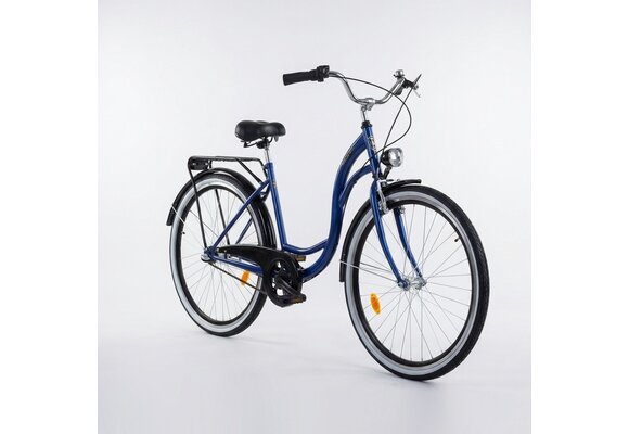 Damesfiets 28 inch - stadsfiets 3 versnellingen - blauw zwart