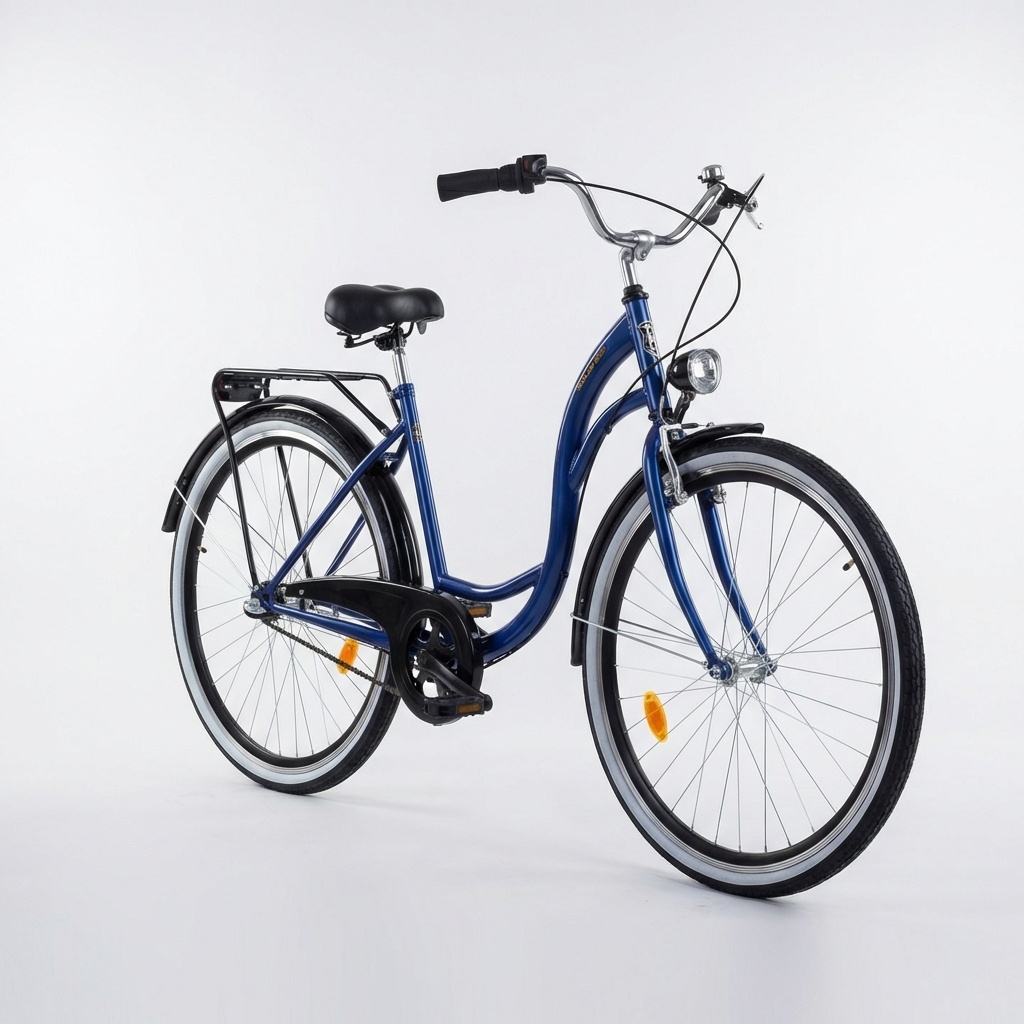 Damesfiets 28 inch - stadsfiets 3 versnellingen - blauw zwart