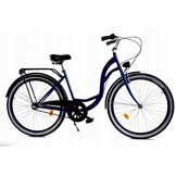Damesfiets 28 inch - stadsfiets 3 versnellingen - blauw zwart