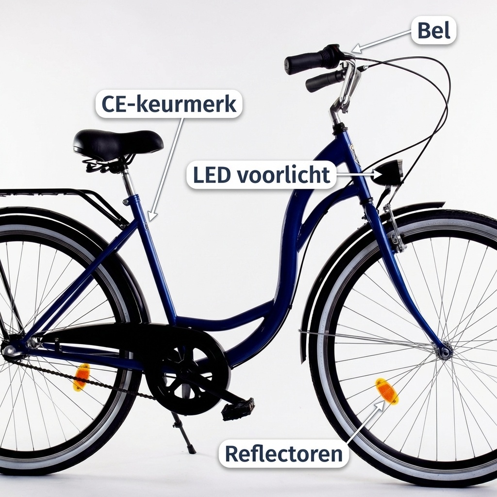 Damesfiets 28 inch - stadsfiets 3 versnellingen - blauw zwart