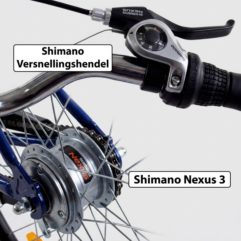 Damesfiets 28 inch - stadsfiets 3 versnellingen - blauw zwart