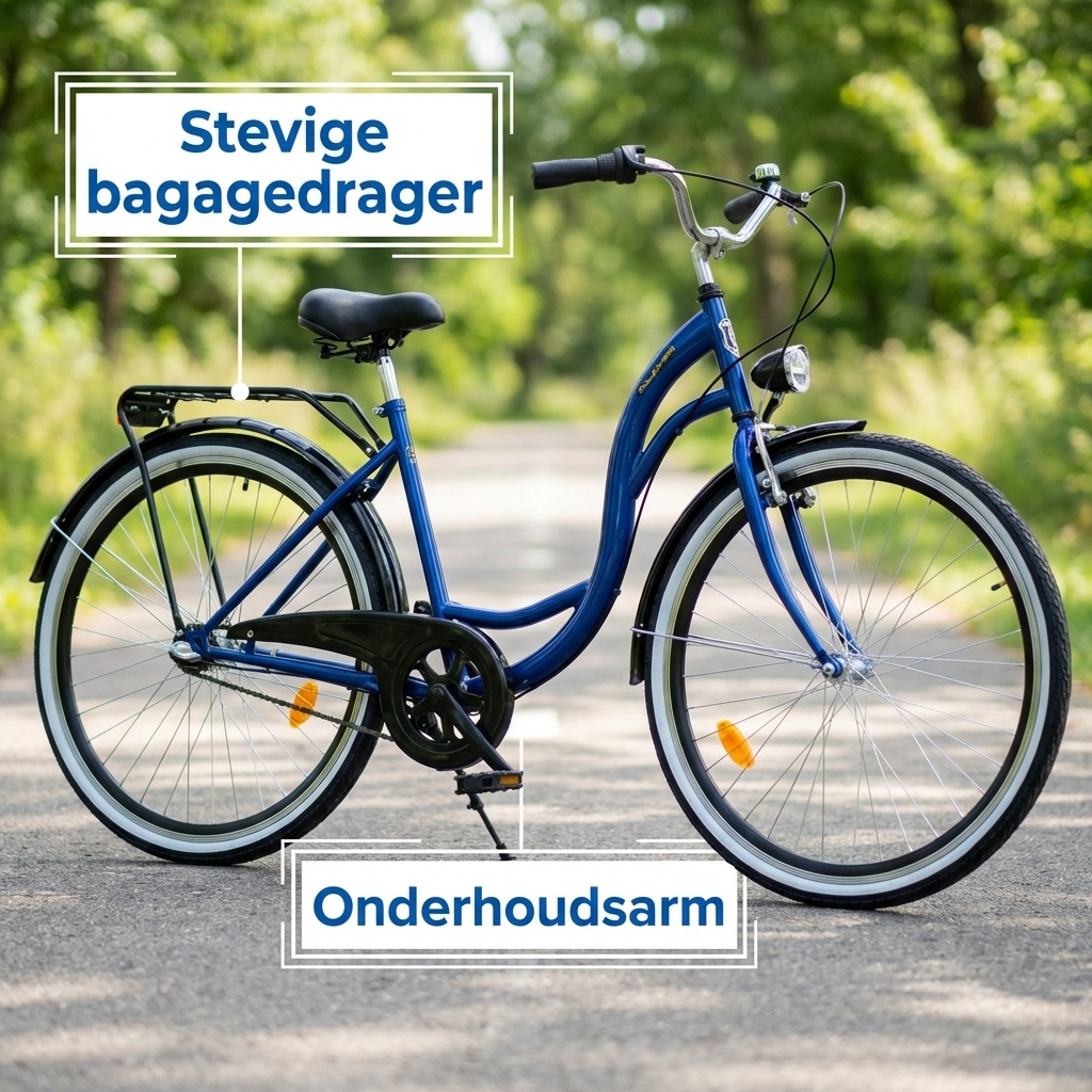 Damesfiets 28 inch - stadsfiets 3 versnellingen - blauw zwart