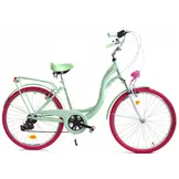 Meisjesfiets - 26 inch - 7 versnellingen - alu - mintgroen roze