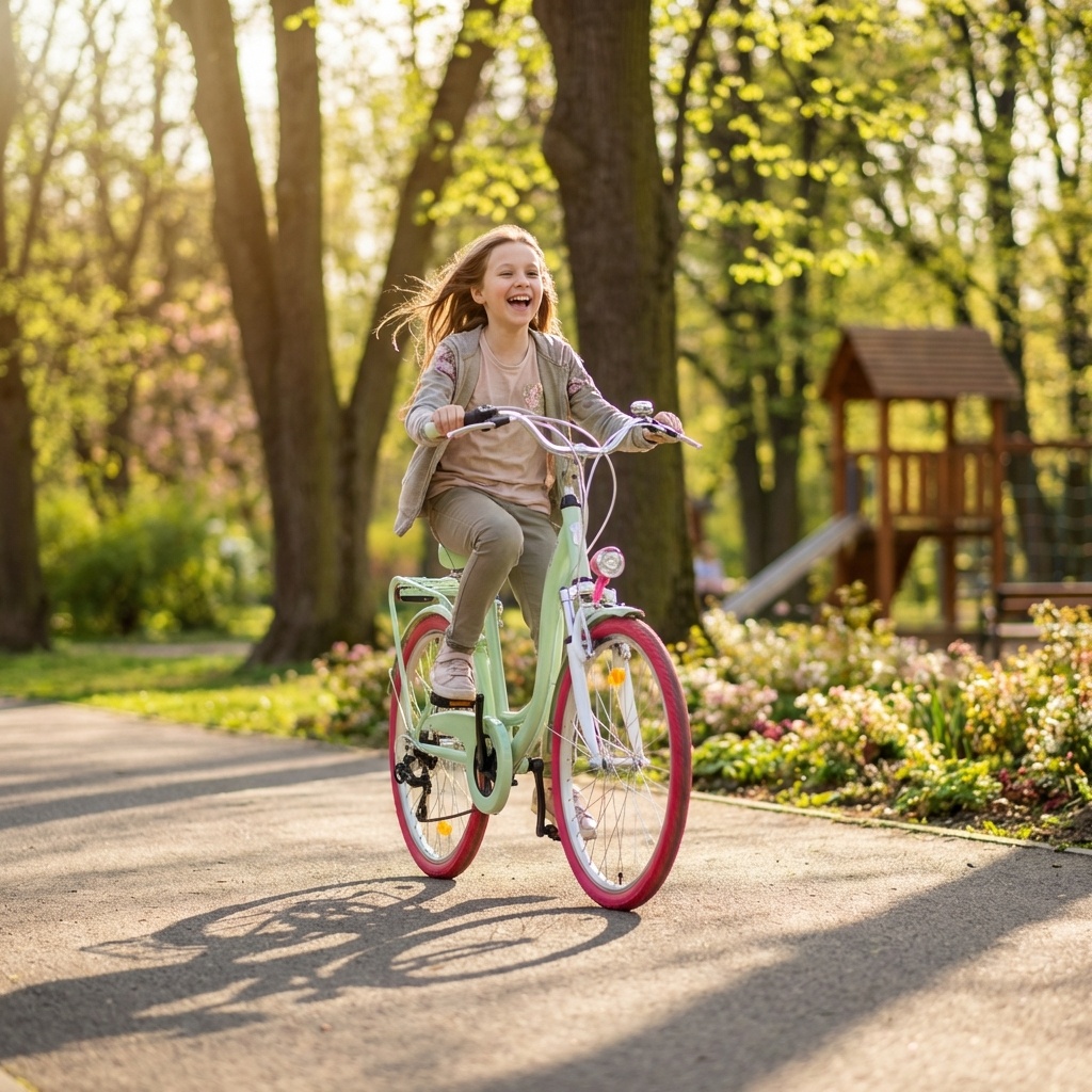 Meisjesfiets - 26 inch - 7 versnellingen - alu - mintgroen roze