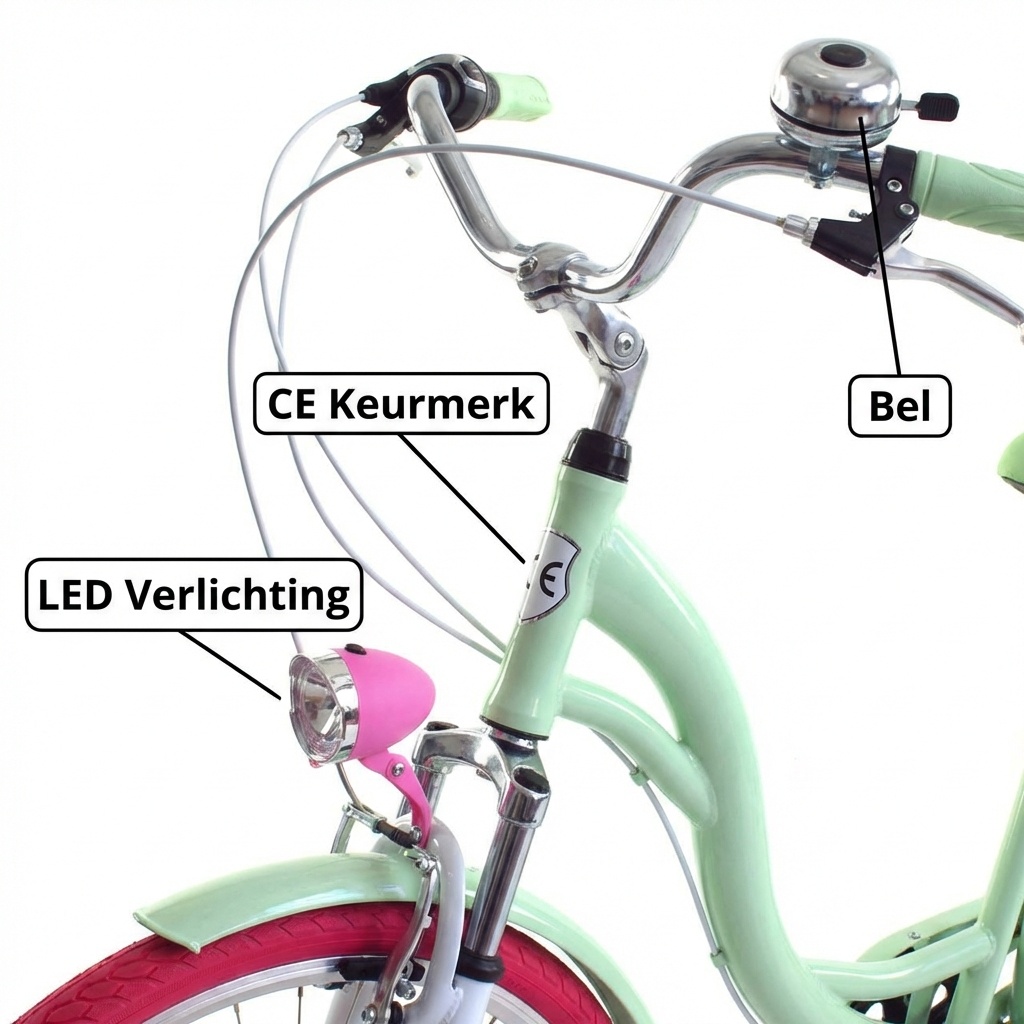 Meisjesfiets - 26 inch - 7 versnellingen - alu - mintgroen roze