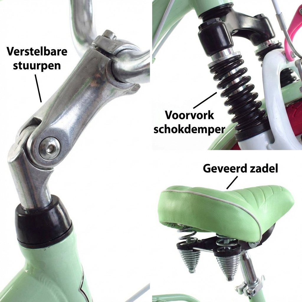 Meisjesfiets - 26 inch - 7 versnellingen - alu - mintgroen roze