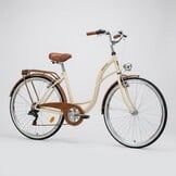Damesfiets 28 inch - stadsfiets 7 versnellingen - creme bruin