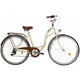Damesfiets 28 inch - stadsfiets 7 versnellingen - creme bruin