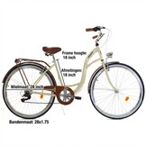 Damesfiets 28 inch - stadsfiets 7 versnellingen - creme bruin