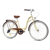 Meisjesfiets 26 inch - stadsfiets 7 versnellingen - creme bruin