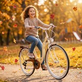 Meisjesfiets 26 inch - stadsfiets 7 versnellingen - creme bruin