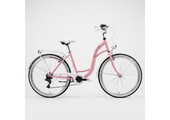 Meisjesfiets 26 inch - stadsfiets 7 versnellingen - roze wit