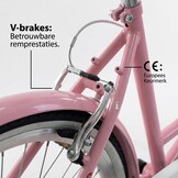 Meisjesfiets 26 inch - stadsfiets 7 versnellingen - roze wit