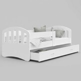 Kinderbed inclusief matras | Wit | 200x90cm | Koudschuim | MDF & Grenen