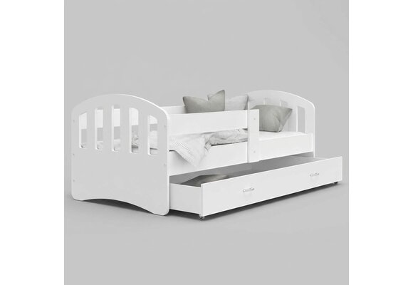 Kinderbed inclusief matras | Wit | 200x90cm | Koudschuim | MDF & Grenen