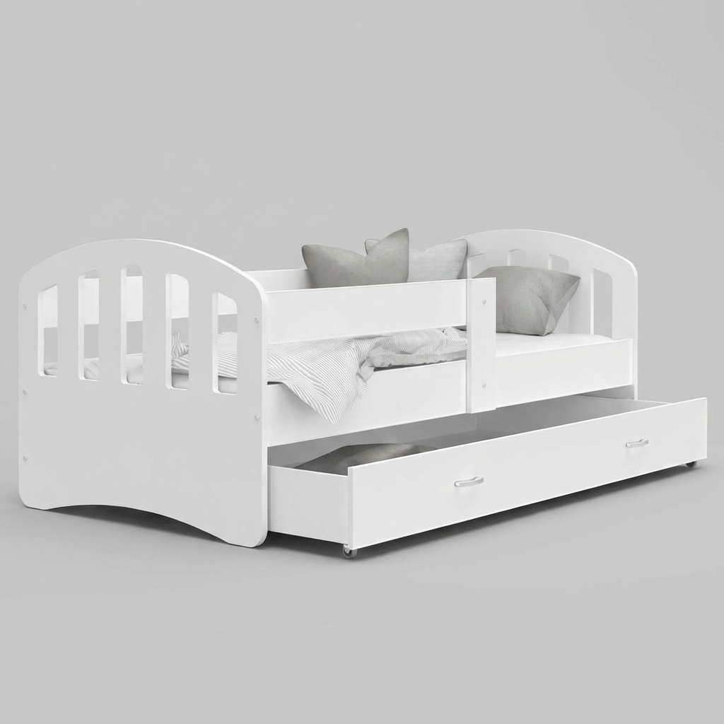 Kinderbed inclusief matras | Wit | 200x90cm | Koudschuim | MDF & Grenen