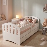 Kinderbed inclusief matras | Wit | 200x90cm | Koudschuim | MDF & Grenen